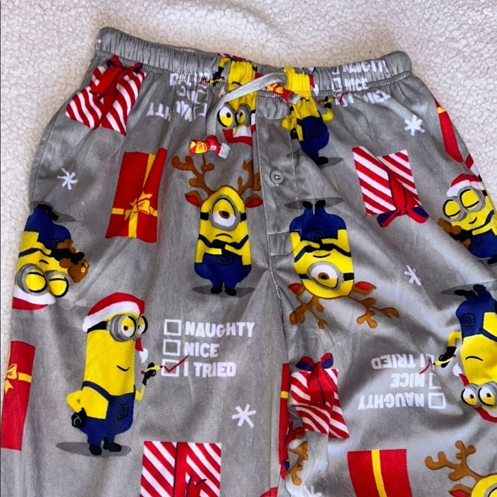 NWOT Playful Gray and Yellow Pajama Bottoms with Elastic Waistband